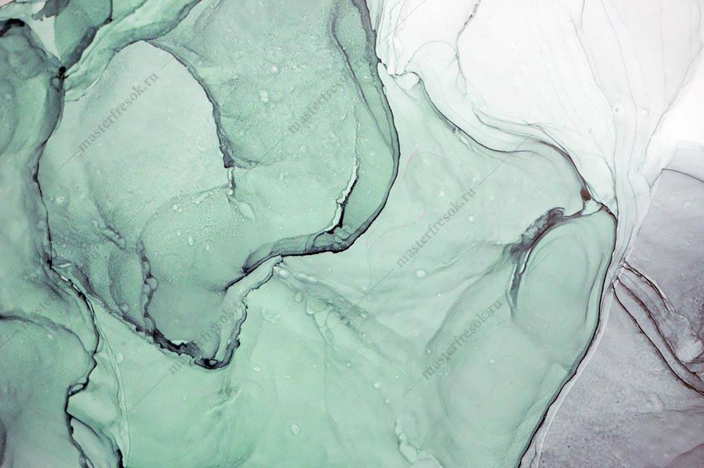 Фотообои Флюид арт зеленая акварель